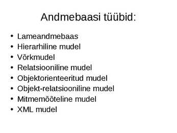 Mis on andmebaas #9