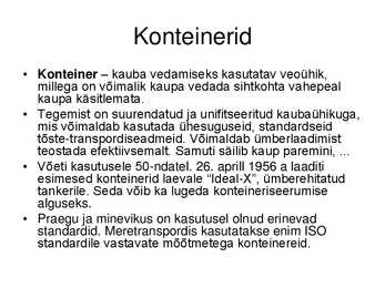 Konteinerid #2