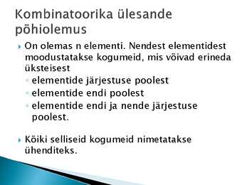 Kombinatoorika 12-klass konspekt #2