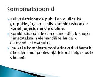 Kombinatoorika 12-klass konspekt #11