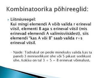 Kombinatoorika 12-klass konspekt #4
