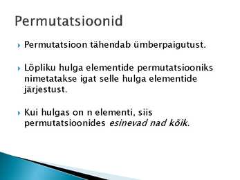 Kombinatoorika 12-klass konspekt #6