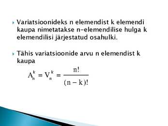 Kombinatoorika 12-klass konspekt #9