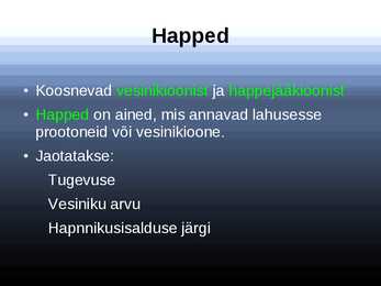 Anorgaaniliste ainete põhiklassid #3