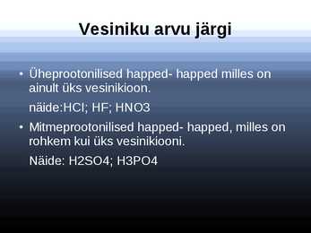Anorgaaniliste ainete põhiklassid #5