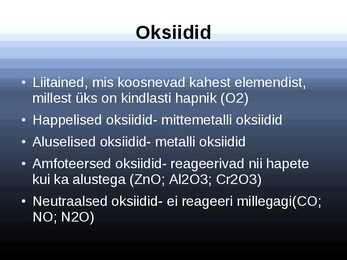 Anorgaaniliste ainete põhiklassid #9