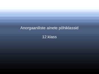 Anorgaaniliste ainete põhiklassid