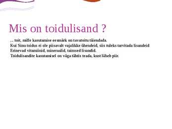 Sportlaste toidulisandid #2