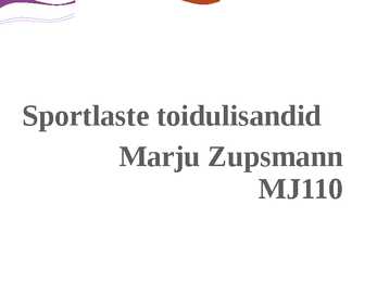 Sportlaste toidulisandid