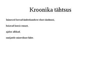 KROONIKA #4