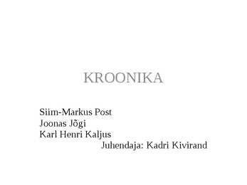 KROONIKA