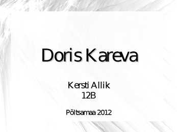 Doris Kareva luule esitlus