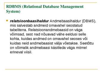 Andmebaasid #14