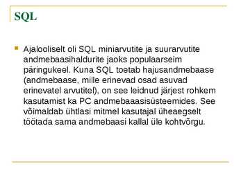 Andmebaasid #8