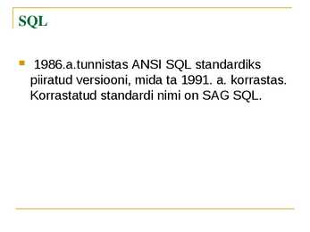 Andmebaasid #9