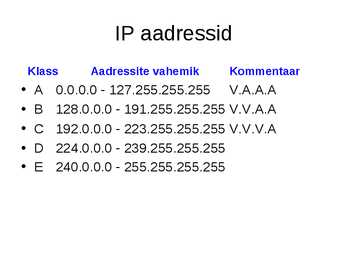 IP aadressid #2