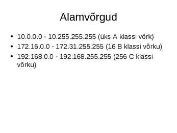 IP aadressid #3