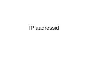 IP aadressid