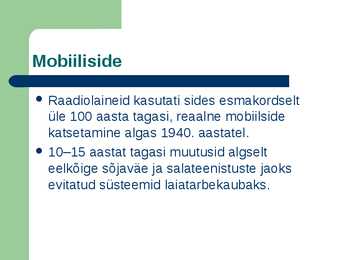 Mobiiliside ja GPRS #2