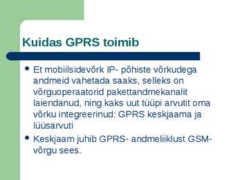 Mobiiliside ja GPRS #20