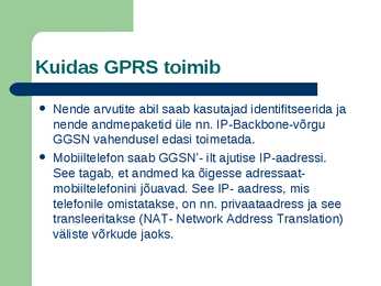Mobiiliside ja GPRS #21