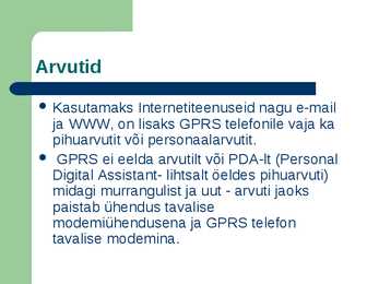 Mobiiliside ja GPRS #30