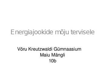 Energiajookide mõju tervisele