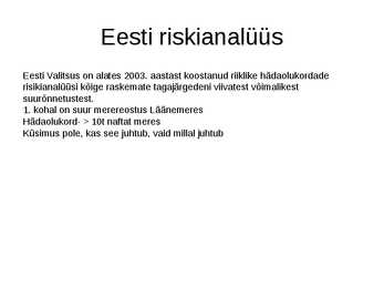 Naftareostused Läänemeres #18