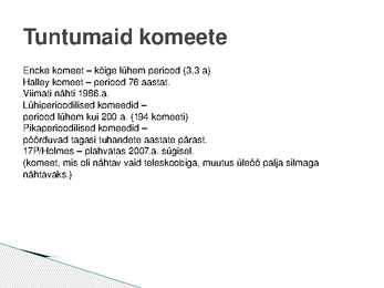Ülevaade komeedist #6