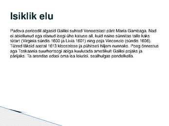 Galileo Galilei elulugu #10