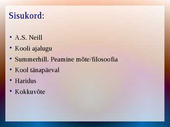 Summerhilli kool #2