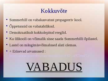 Summerhilli kool #8
