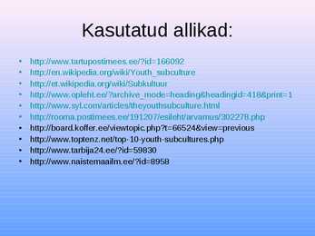 Noored ja subkultuur #13