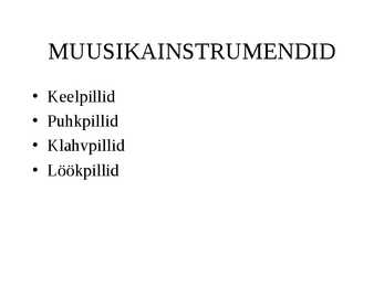 Muusikainstrumendid #2