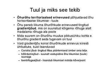 Tuulest ja ilmaennustamisest #8