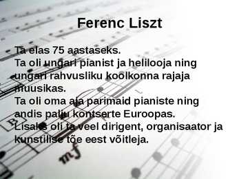 Ferenc Liszti elulugu #2