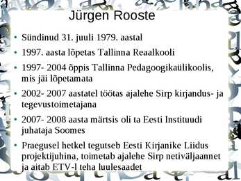Jürgen Rooste luule #2