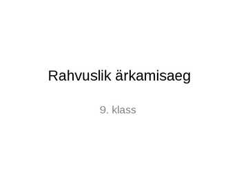 Eesti rahvuslik ärkamisaeg 9-klass