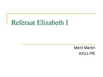 Referaat Elizabeth I