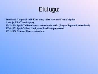 VELJO TORMIS #3