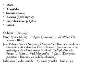 Kuningas Oidipuse konspekt #6