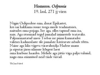 Kuningas Oidipuse konspekt #7