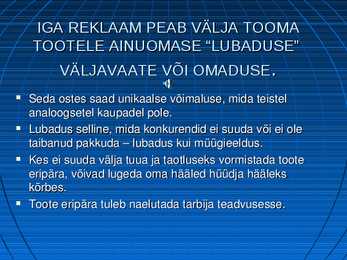 Reklaampsühholoogia kuldreeglid #8