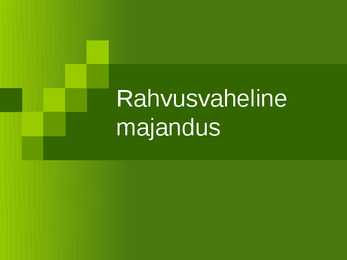 Rahvusvaheline majandus ja rahandus