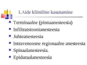 Lokaalanesteetikumid #20