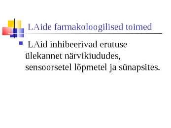 Lokaalanesteetikumid #5