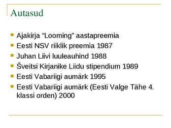 Viivi Luik eluloo kokkuvõte #5