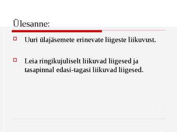 Liigeste liikuvus #2