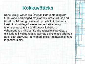 Kolmas maailm külma sõja taustal esitluse spikker #8