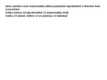 Statistika - Puudumised #2